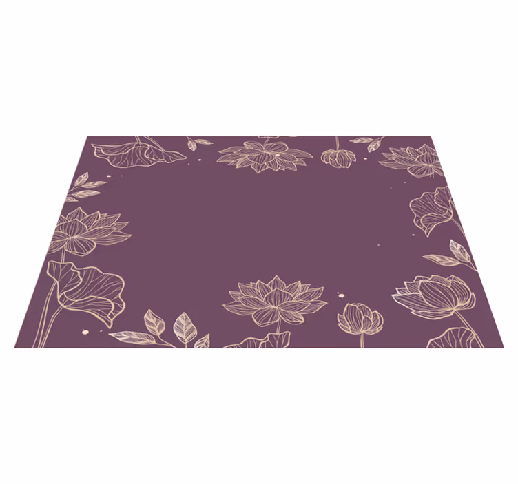 Mantel individual elegante patrón floral de loto - TenVinilo
