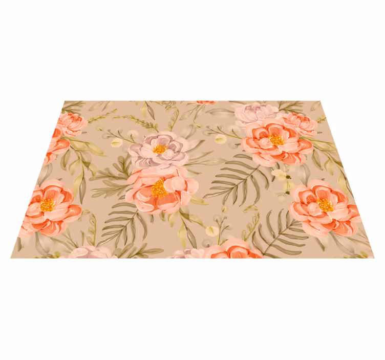 Individual mesa original arreglo de patrón floral - TenVinilo