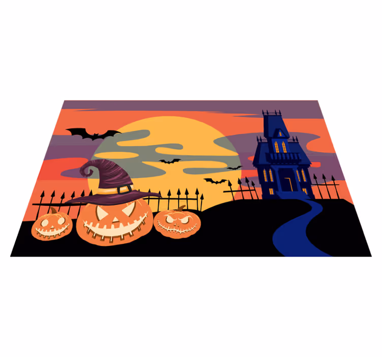 Mantel individual Halloween Truco o trato rojo noche de halloween - TenVinilo