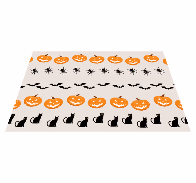 Individual de mesa halloween gato araña calabaza - TenVinilo