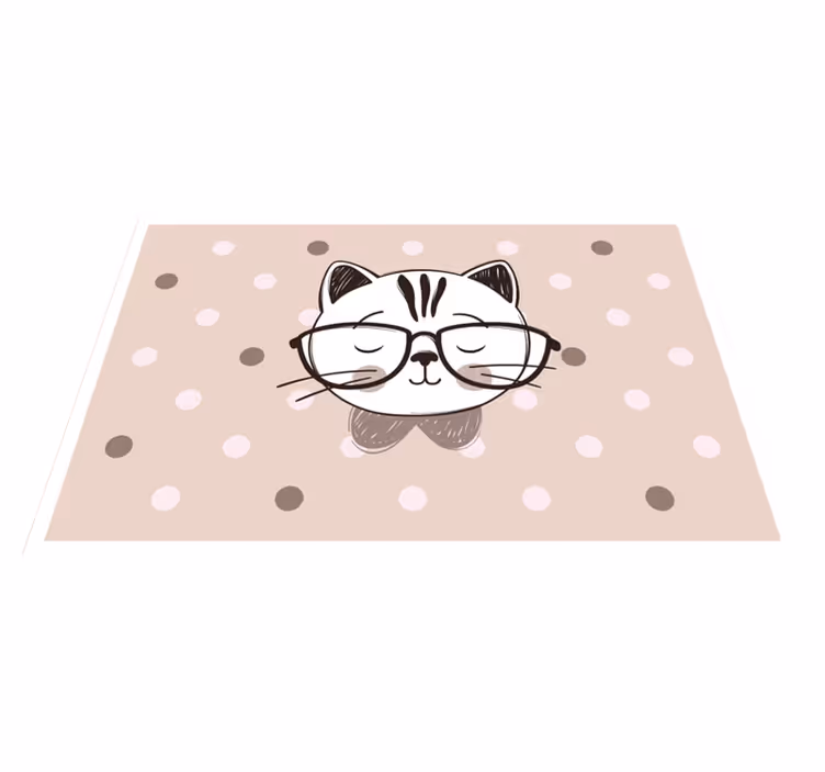 Individual de mesa infantil gato con gafas - TenVinilo