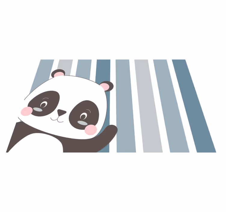 Mantel individual infantil Fondo rayado panda feliz - TenVinilo
