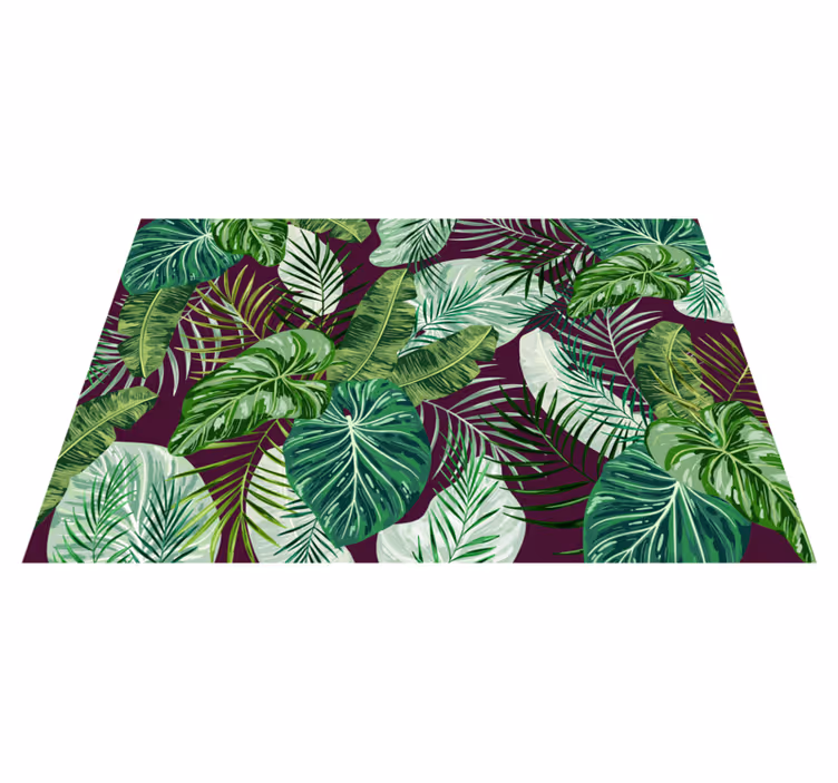 Individual de mesa patrón arreglo de hojas tropicales - TenVinilo