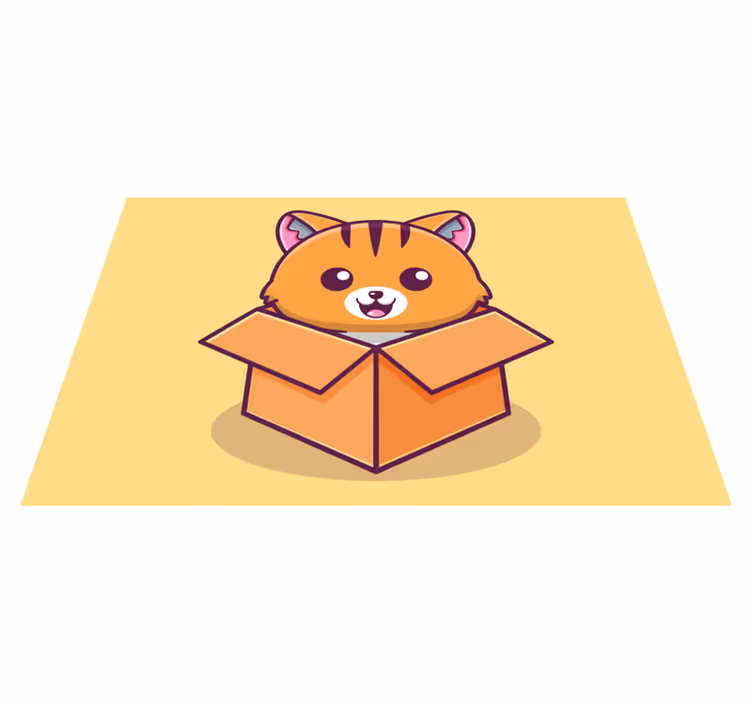 Individual de mesa infantil caja de gato feliz - TenVinilo
