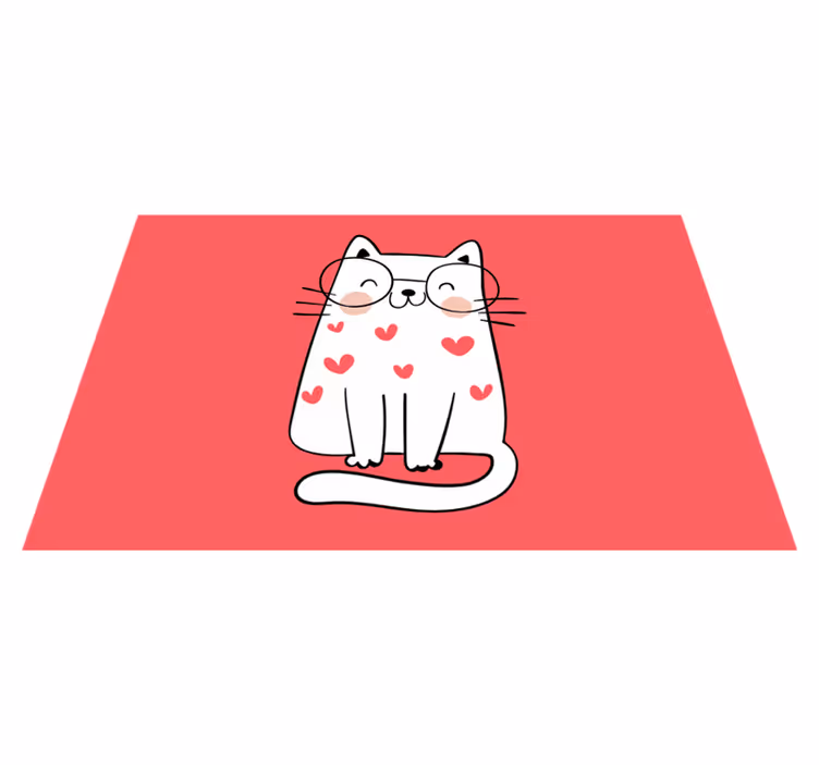 Individual de mesa infantil personaje de gato adorable - TenVinilo
