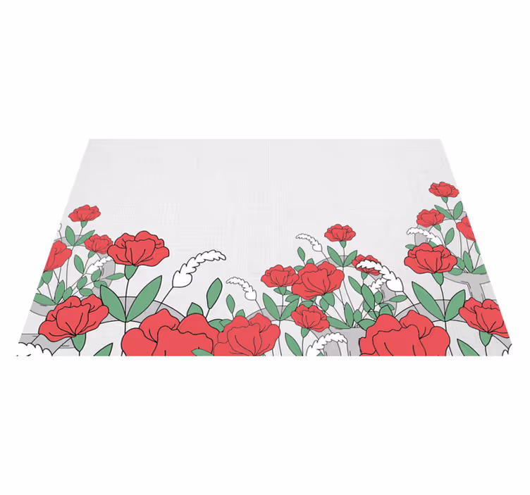 Individual mesa original patrón floral con hojas - TenVinilo
