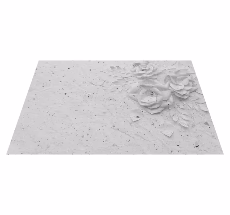 Individual de mesa patrón relieve floral elegante - TenVinilo