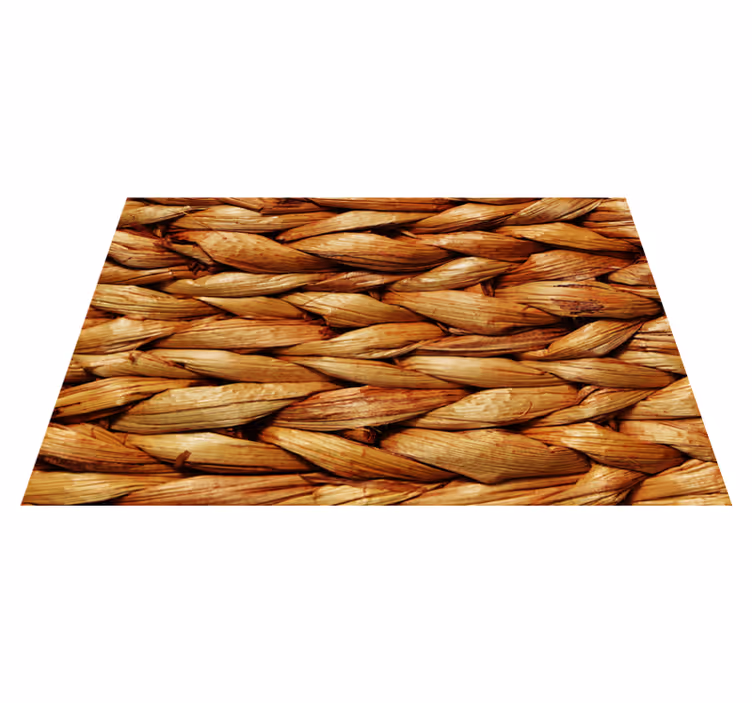 Individual de mesa patrón alfombra trenzada natural - TenVinilo