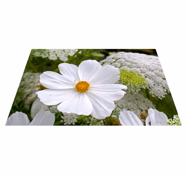 Individual mesa original flor blanca elegante - TenVinilo