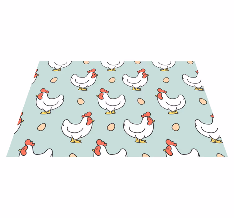Individual de mesa infantil patrones de gallinas divertidas - TenVinilo