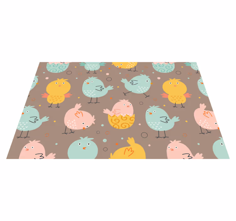 Individual de mesa infantil motivos aves vibrantes - TenVinilo