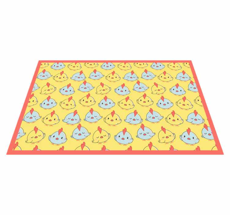 Individual de mesa infantil patrón de pollitos adorables - TenVinilo