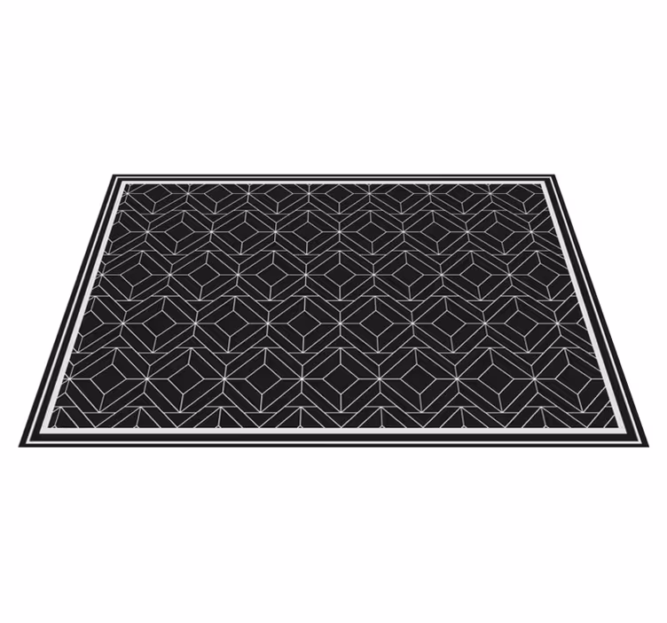 Individual mesa moderno superficie negra geométrica - TenVinilo