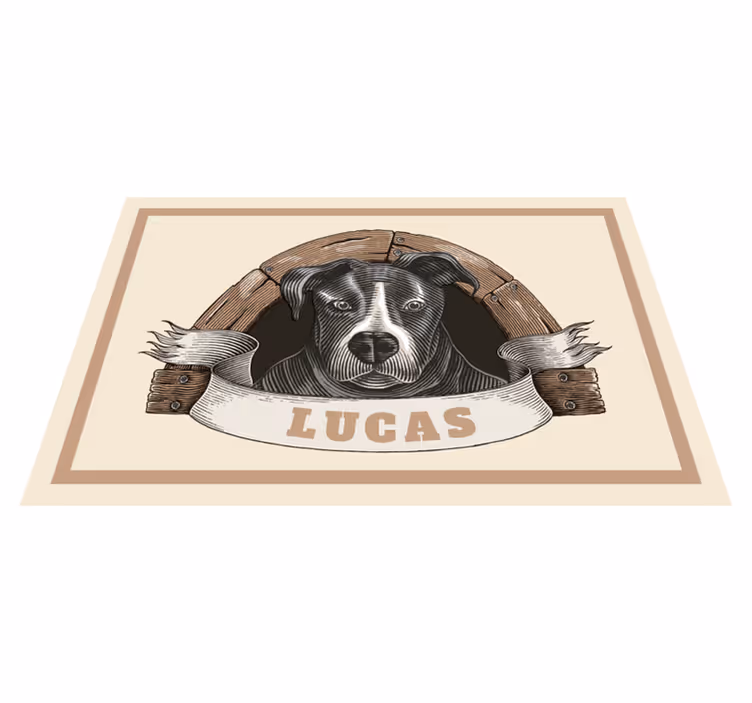 Mantel individual personalizable Perro en un sorteo - TenVinilo
