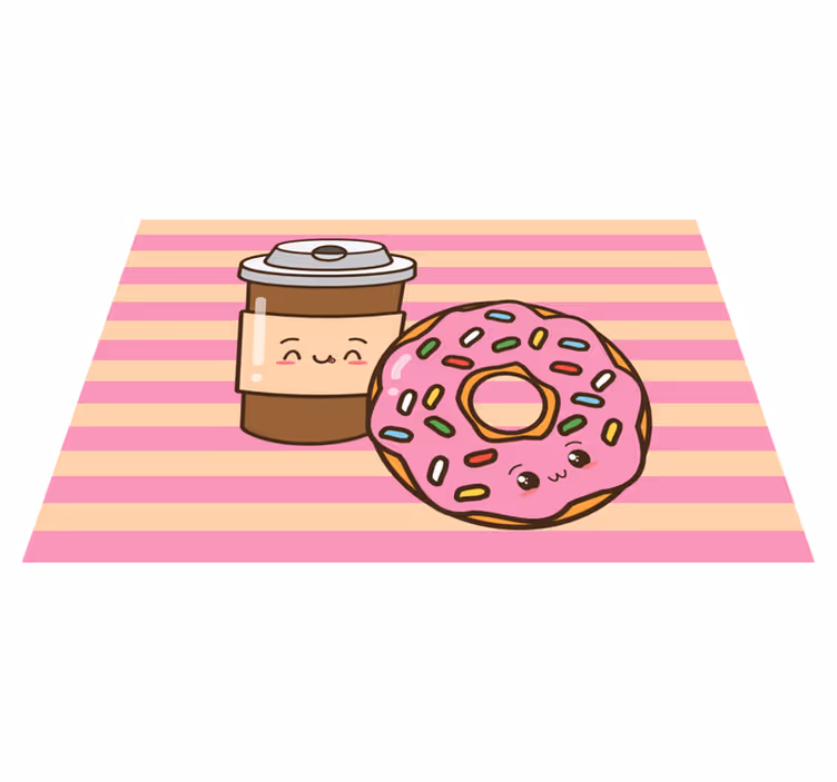 Individual de mesa infantil donut de café lindo - TenVinilo