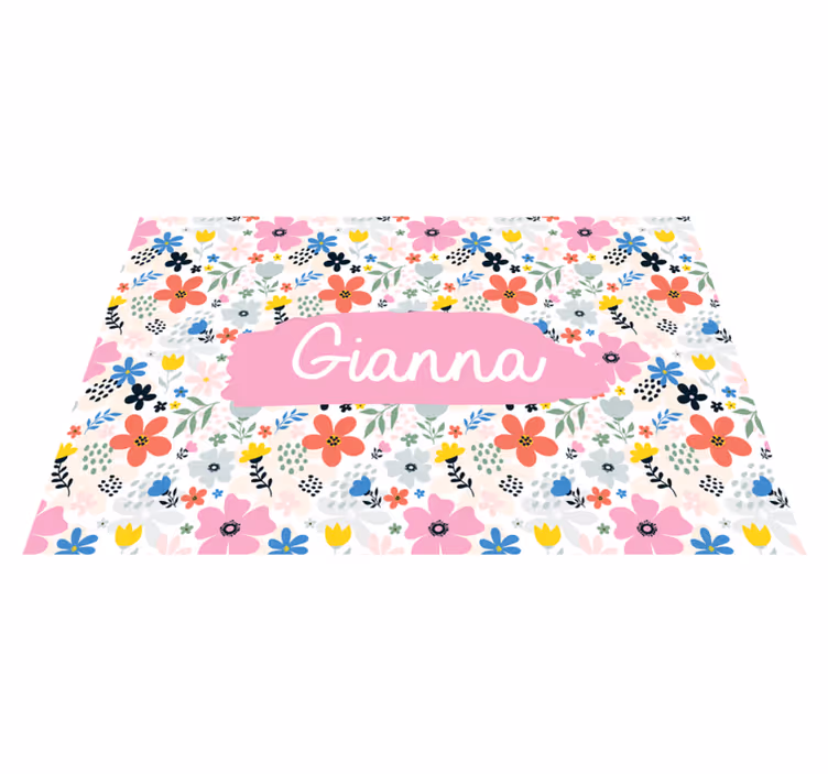 Mantel individual rectangular Bonitas flores de colores - TenVinilo
