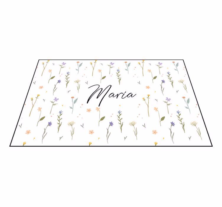 Mantel individual personalizable Jardín de flores de colores - TenVinilo