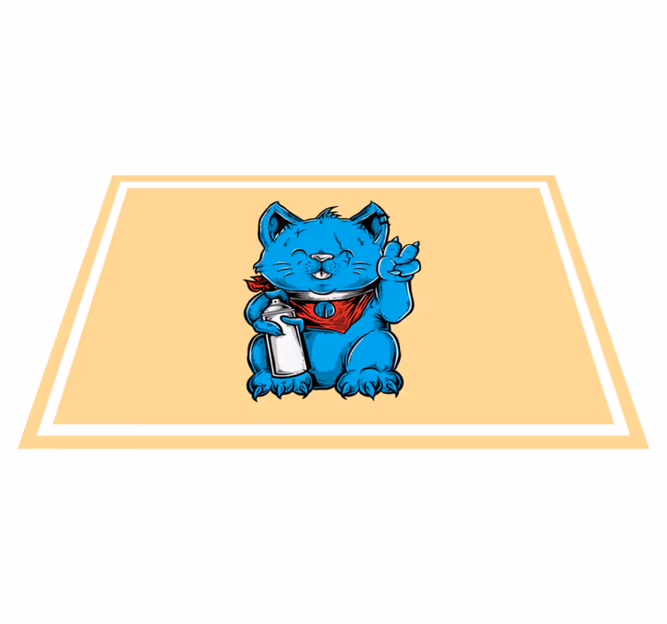 Individual de mesa infantil gato azul alegre - TenVinilo