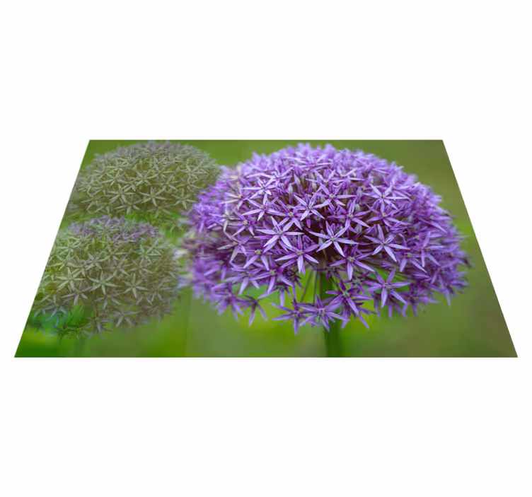 Individual de mesa patrón flores moradas vibrantes - TenVinilo