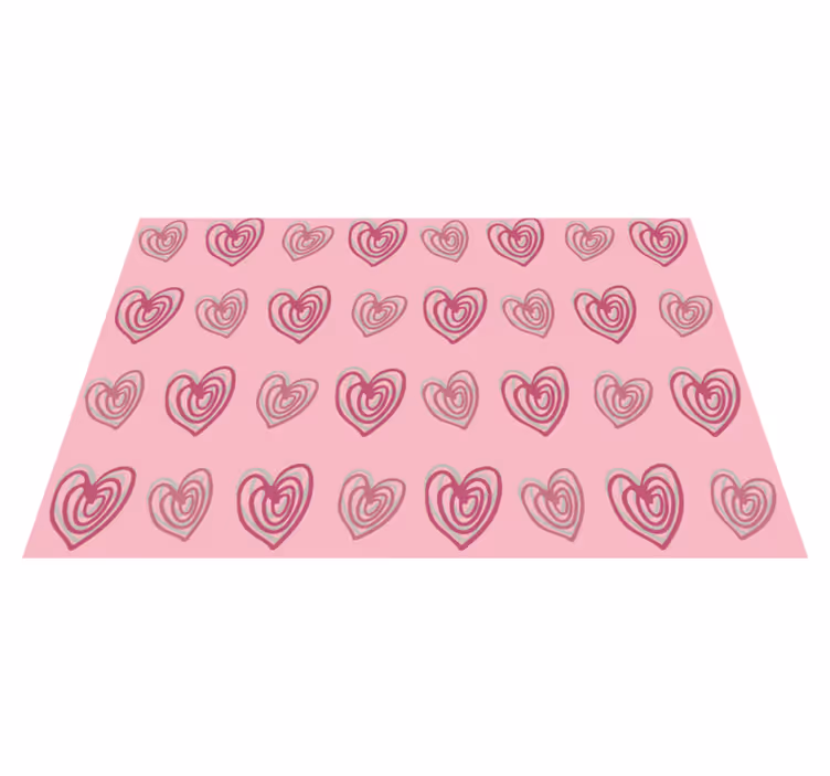 Individual mesa original superficie con patrón de corazones - TenVinilo