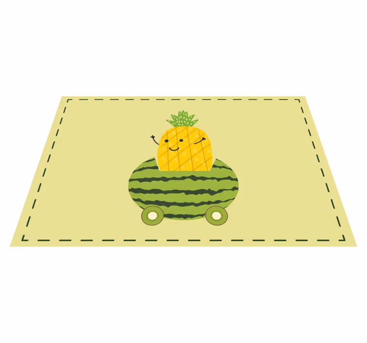 Individual de mesa infantil vehículo de piña y sandía - TenVinilo