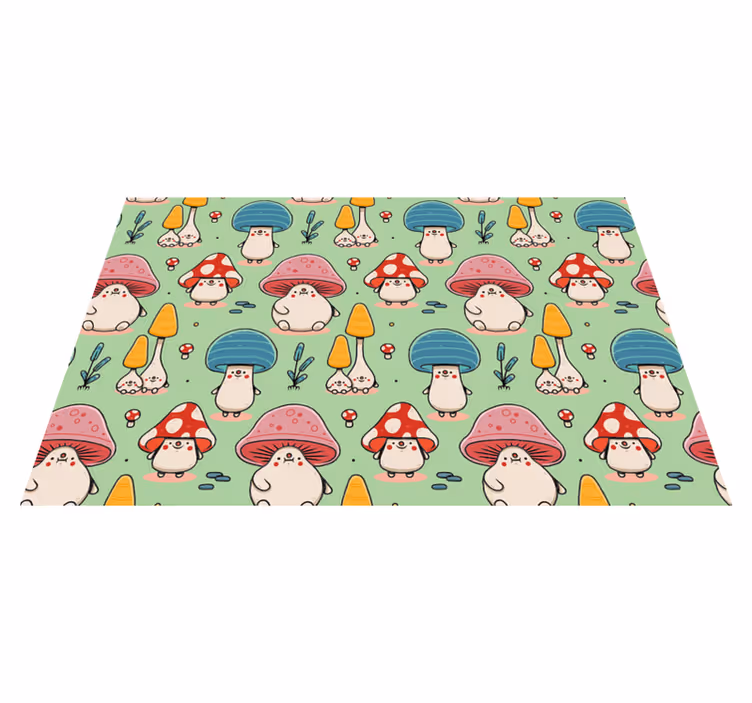 Individual de mesa infantil personajes de setas adorables - TenVinilo