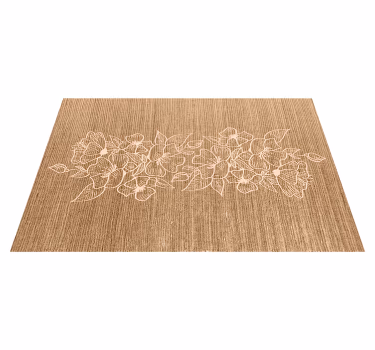 Individual de mesa patrón superficie floral grabada - TenVinilo