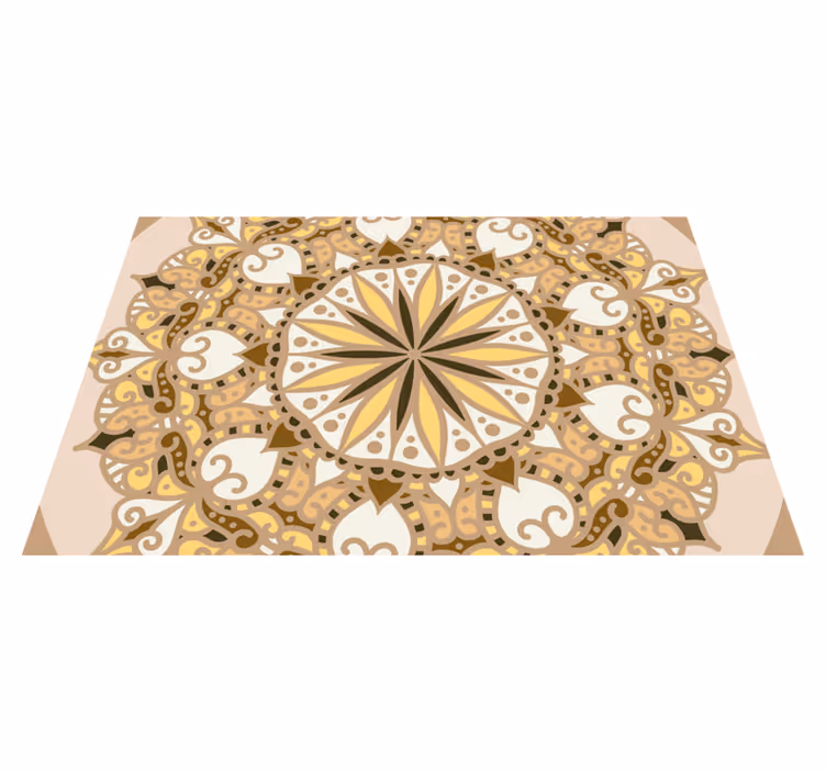 Mantel individual patrón Cercle fibra imitación tonos beige - TenVinilo
