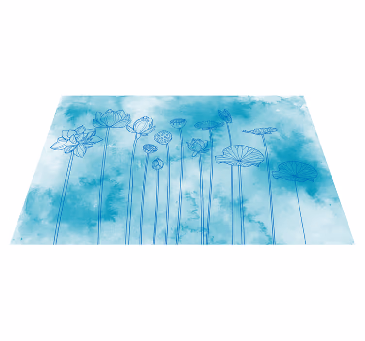 Individual de mesa patrón lotus floral - TenVinilo