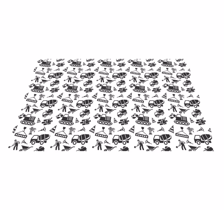 Individual de mesa infantil con estampados de construcción - TenVinilo