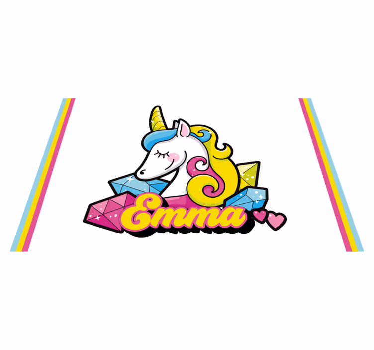 Individual de mesa infantil tema gemas de unicornio - TenVinilo