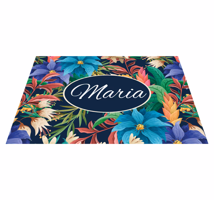Individual mesa personalizable plato floral personalizado - TenVinilo
