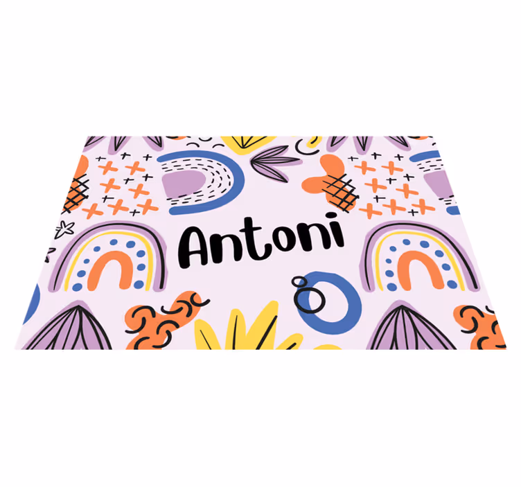 Individual de mesa infantil patrones arcoíris coloridos - TenVinilo