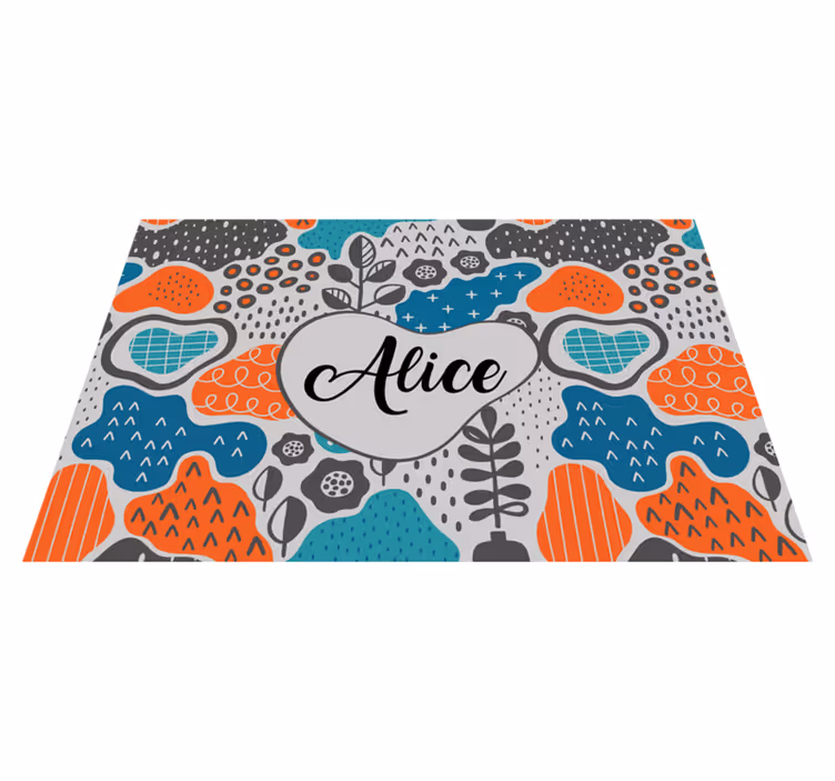 Individual mesa personalizable diseño de nombre juguetón - TenVinilo