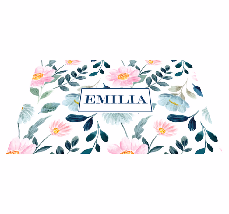 Individual mesa personalizable con diseño floral - TenVinilo