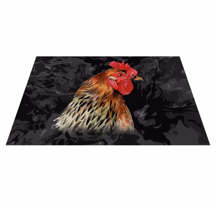 Individual mesa original retrato colorido de gallo - TenVinilo