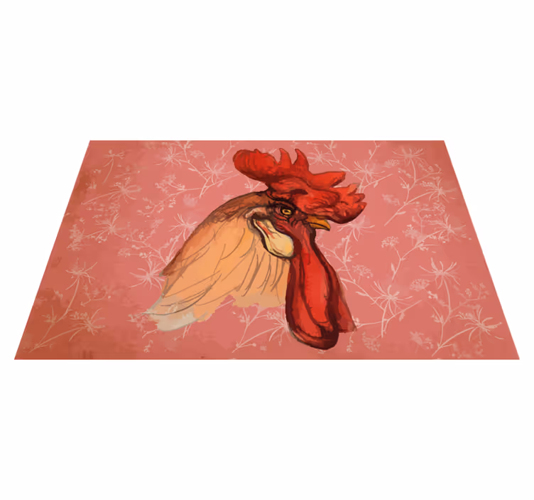 Individual mesa original ilustración de cabeza de gallo - TenVinilo