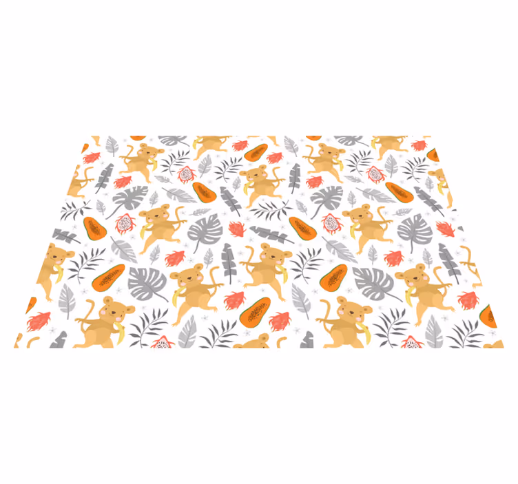 Individual de mesa infantil patrón de animales adorables - TenVinilo