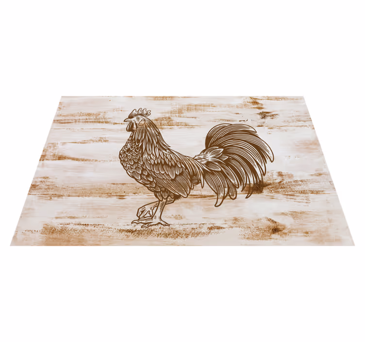 Individual mesa moderno ilustración de gallo elegante - TenVinilo