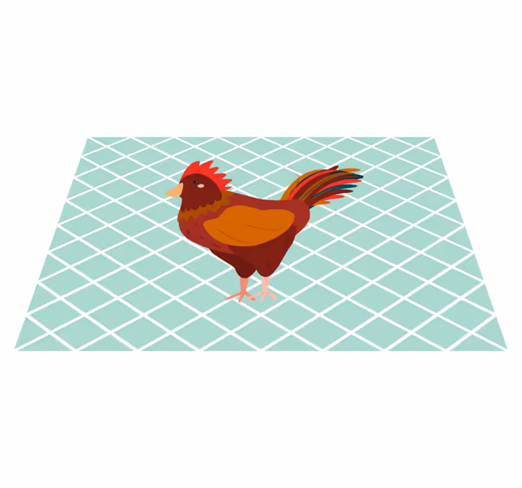 Individual mesa original ilustración de gallo encantador - TenVinilo