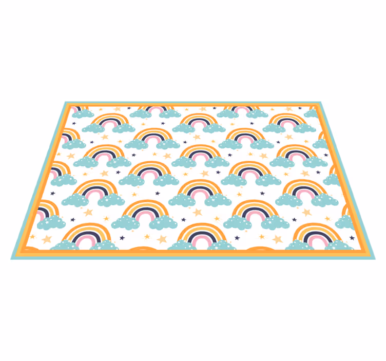 Mantel individual infantil Arco iris de colores con patrón de nub - TenVinilo
