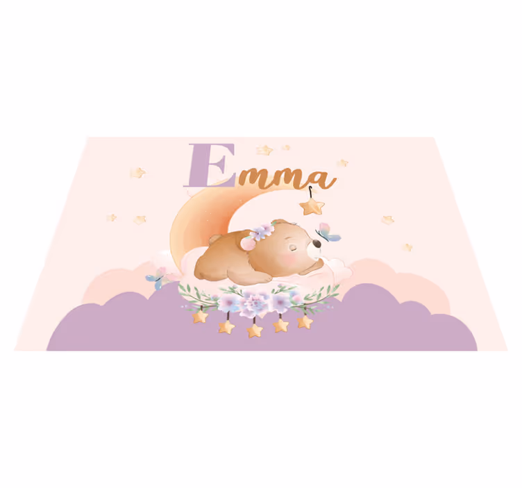 Individual de mesa infantil oso durmiendo con estrellas - TenVinilo