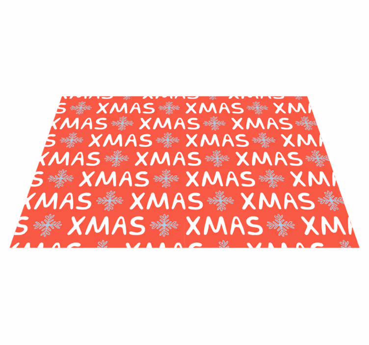 Individual de mesa navideño patrón festivo rojo - TenVinilo