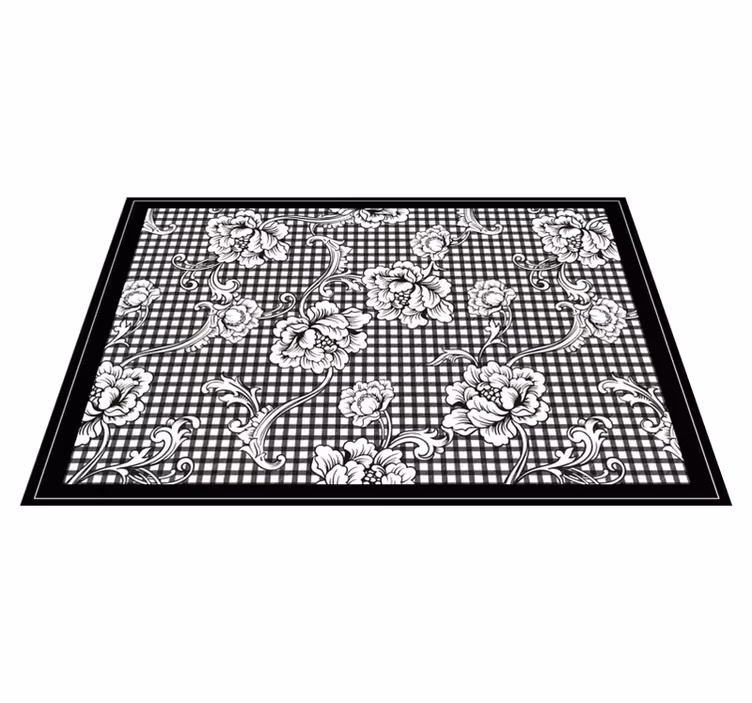 Mantel individual elegante Guinga en blanco y negro - TenVinilo