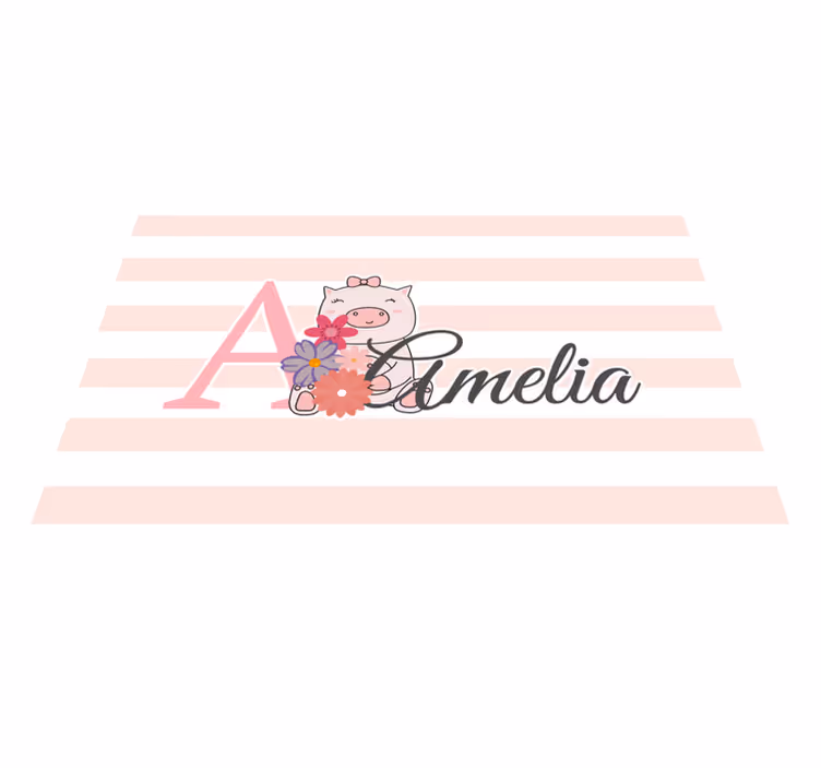 Individual de mesa infantil personaje cerdito lindos - TenVinilo