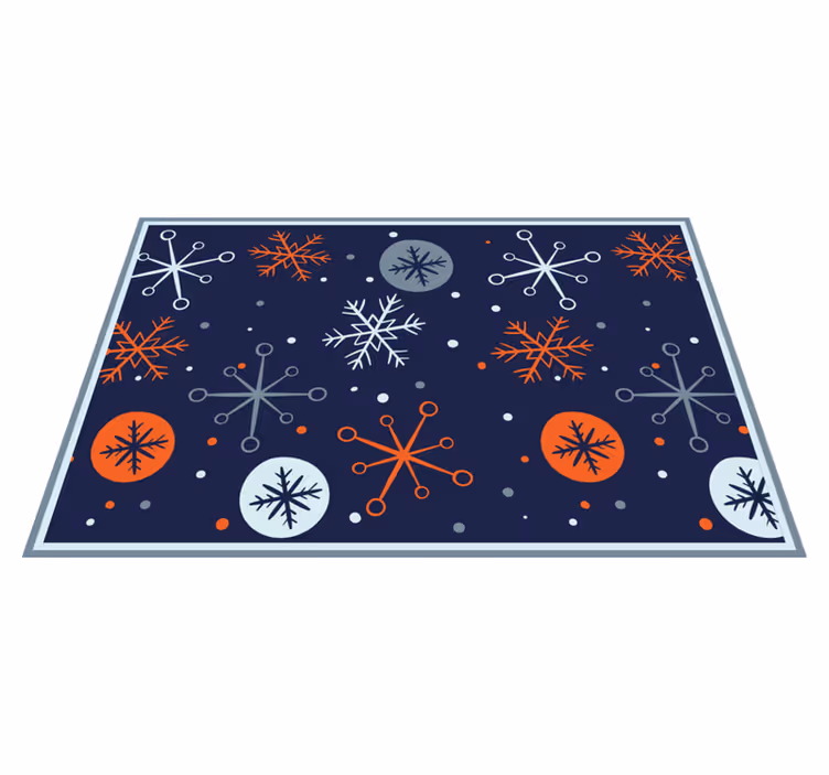 Individual de mesa navideño con patrones de copos festivos - TenVinilo