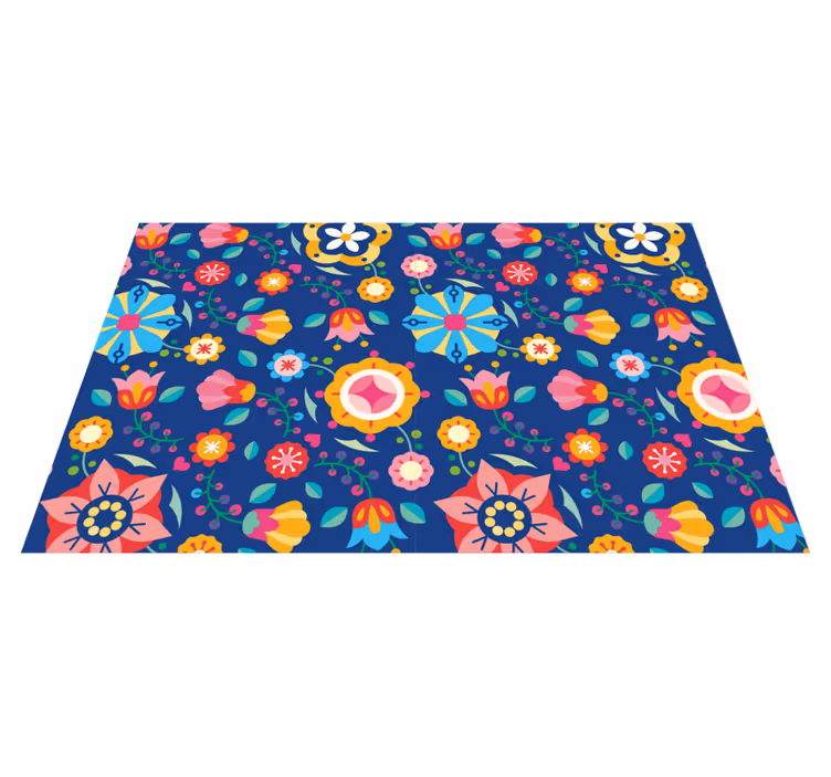 Individual mesa original concepto floral vibrante - TenVinilo