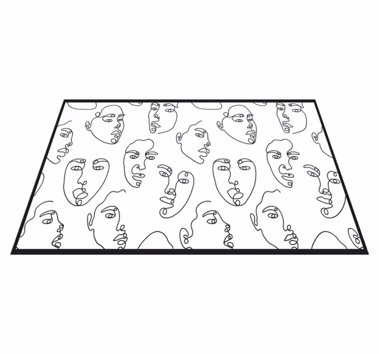 Individual mesa moderno dibujo de cara abstracta - TenVinilo