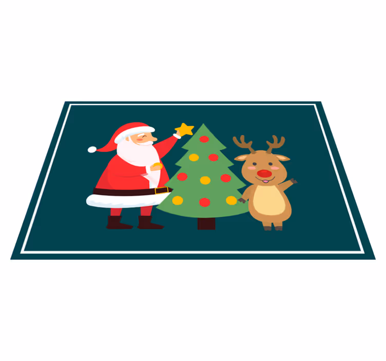 Individual de mesa navideño santa y reno - TenVinilo