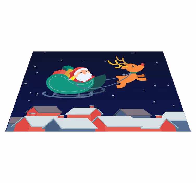 Individual de mesa navideño viaje en el trineo de santa - TenVinilo